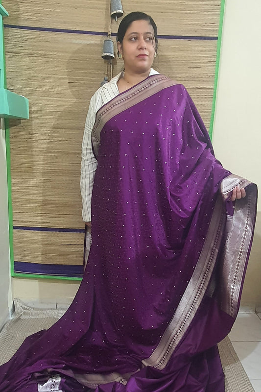 Violet Self Pure Luxury Banarasi Mashru