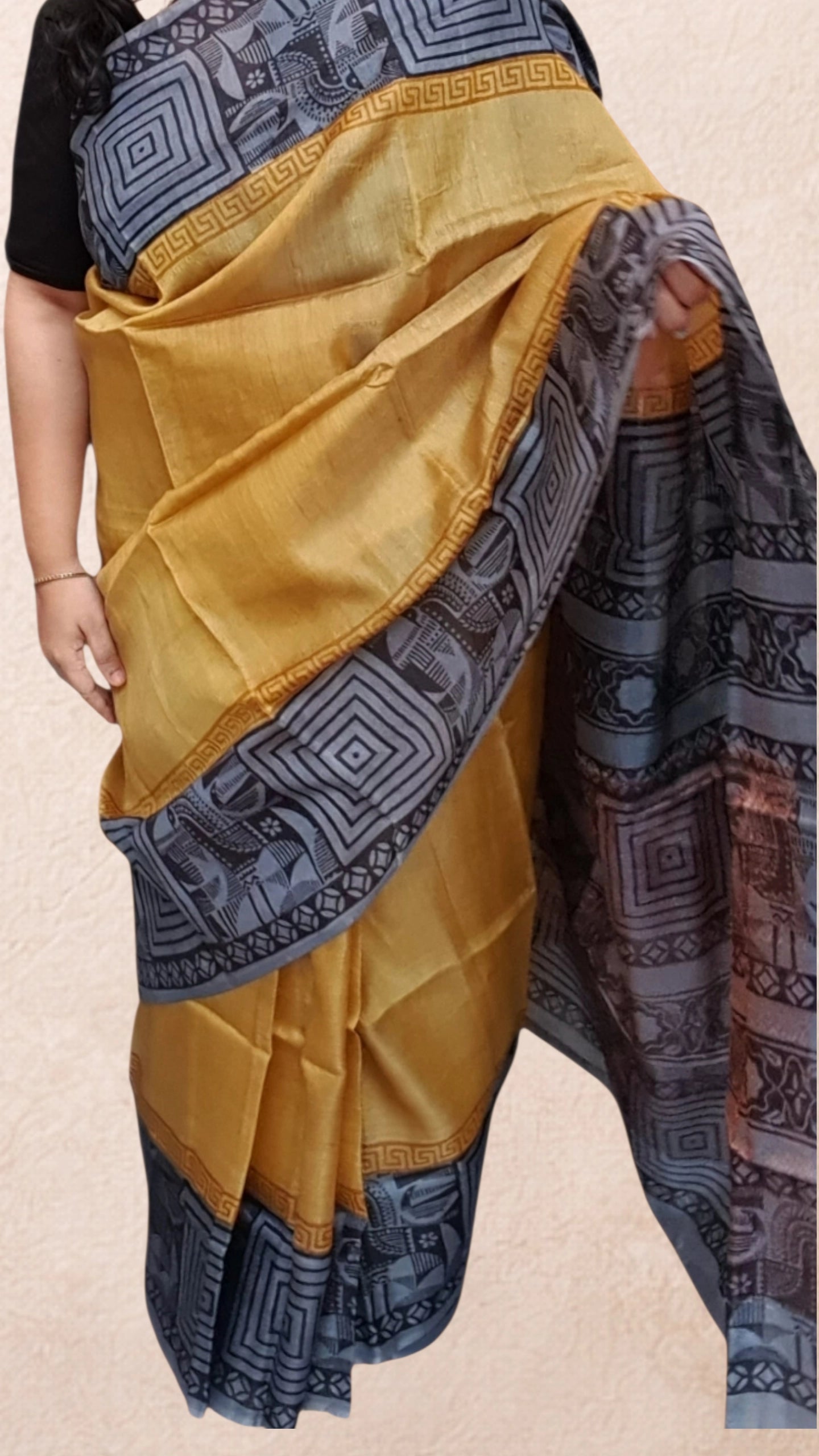 Mustard Tussar Silk
