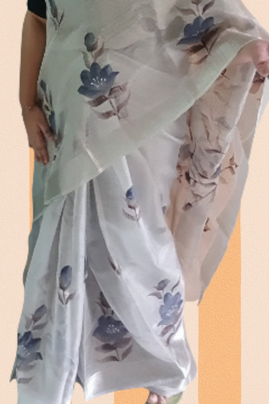 Silver Pure Tissue Saree