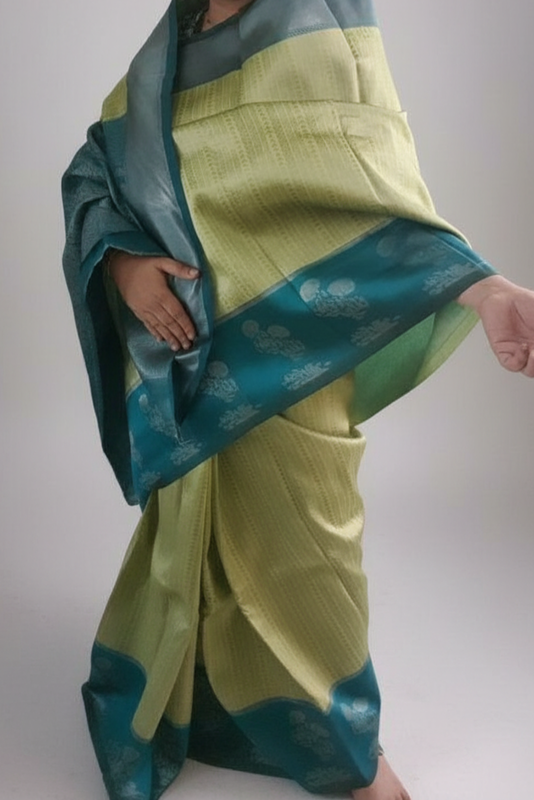 Neon Yellow Strips Soft SIlk