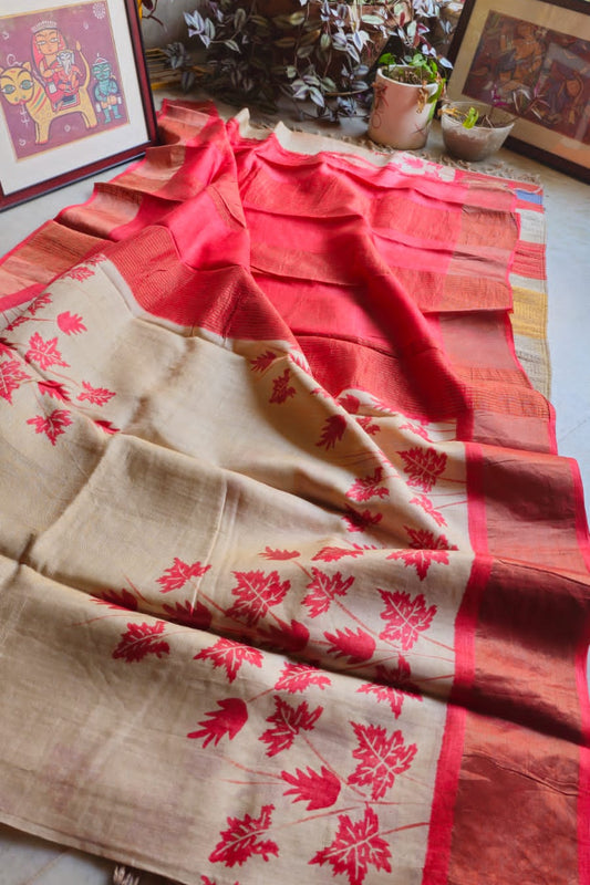 Pure handloom tussar silk saree TS03