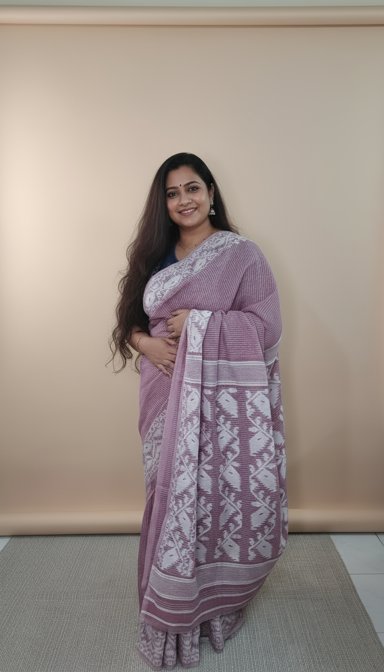 Mauve Jamdani Cotton