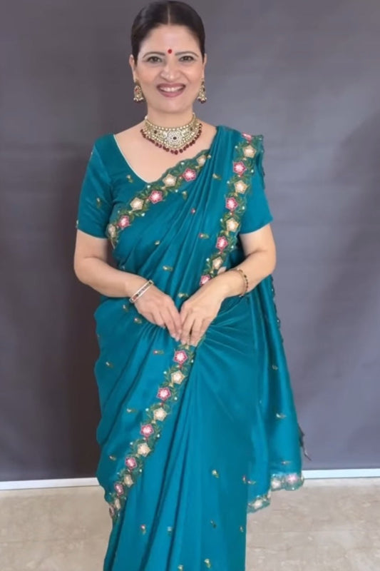 Heena Gehani Parsi work C Pallu fancy Saree