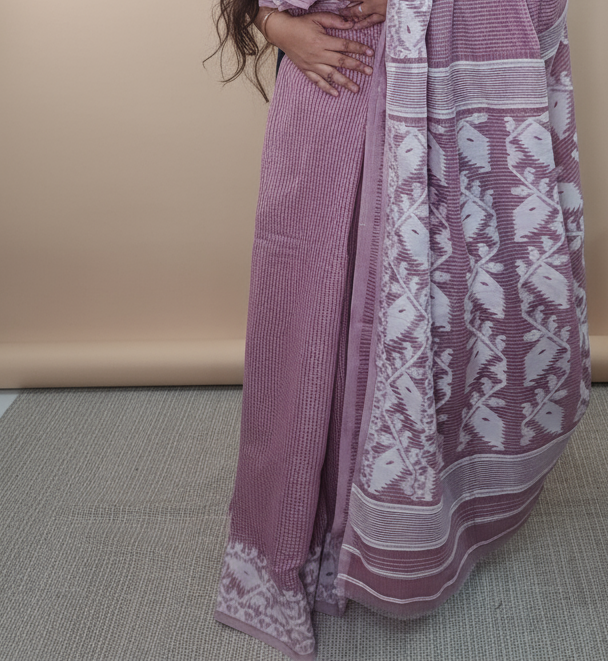 Mauve Jamdani Cotton