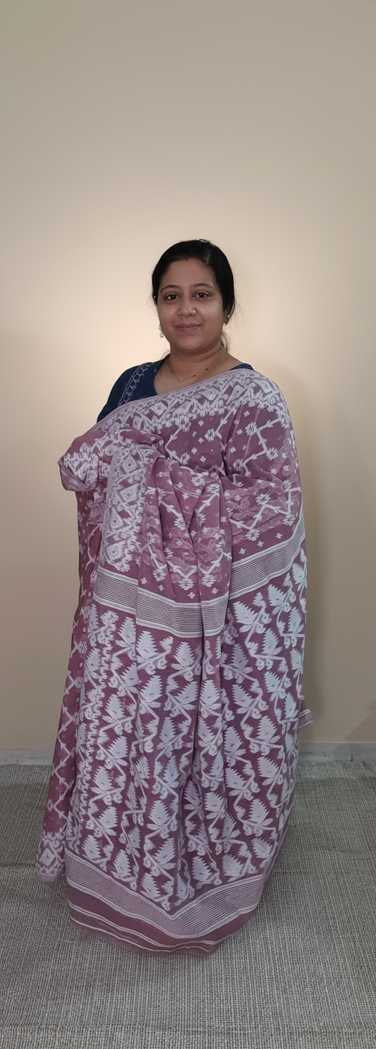 Onion Pink Jamdani Cotton