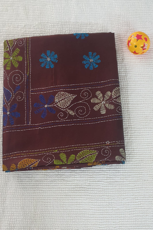 Maroon Kantha Silk
