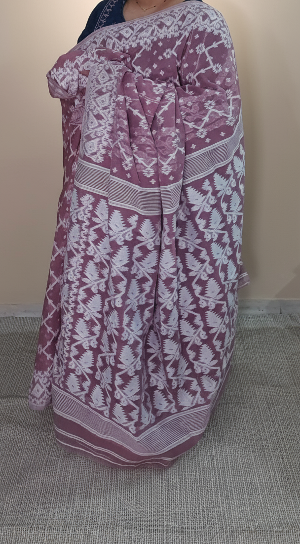 Onion Pink Jamdani Cotton