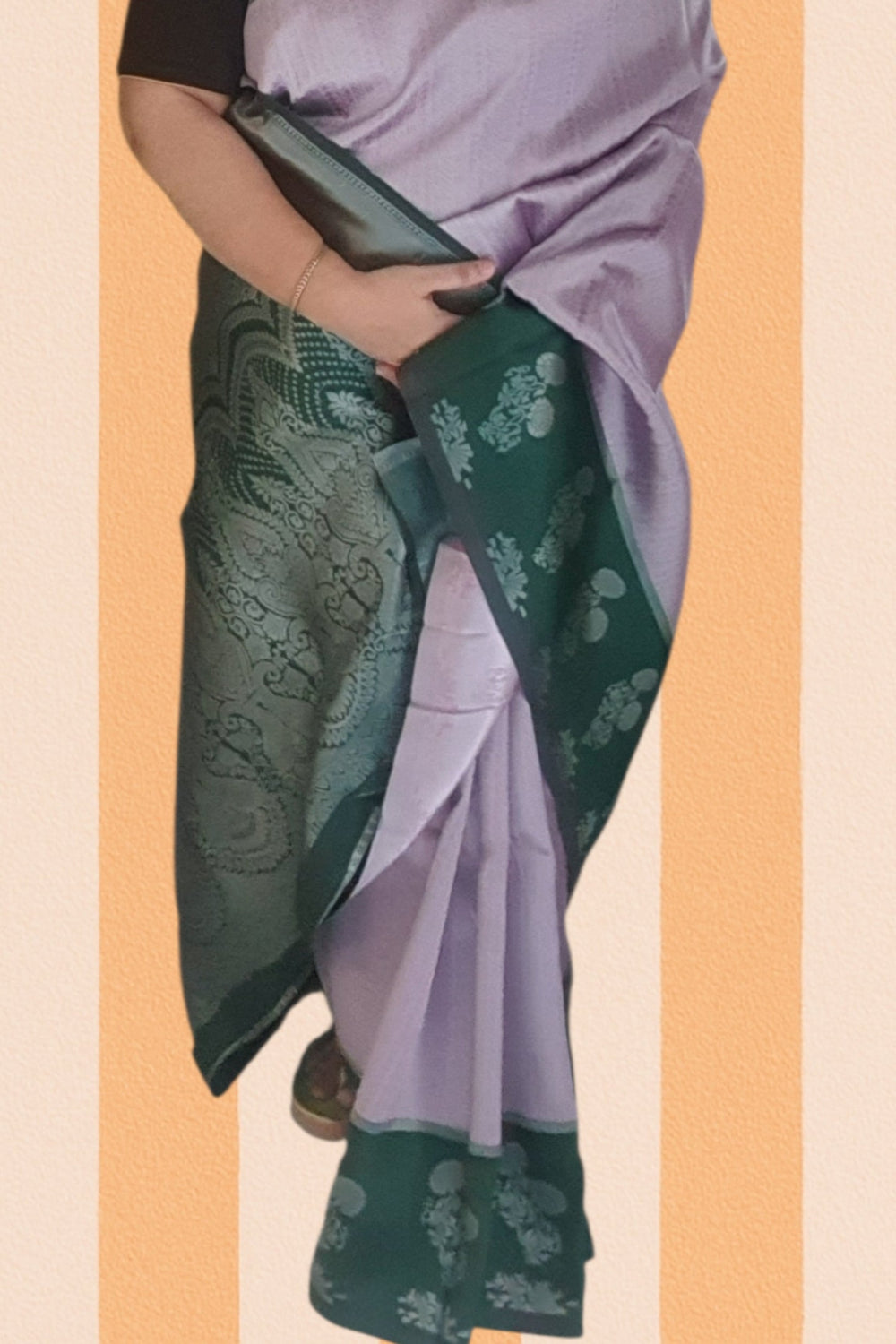 Light Purple Strips Soft Silk