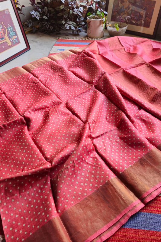 Pure handloom tussar silk saree TS01